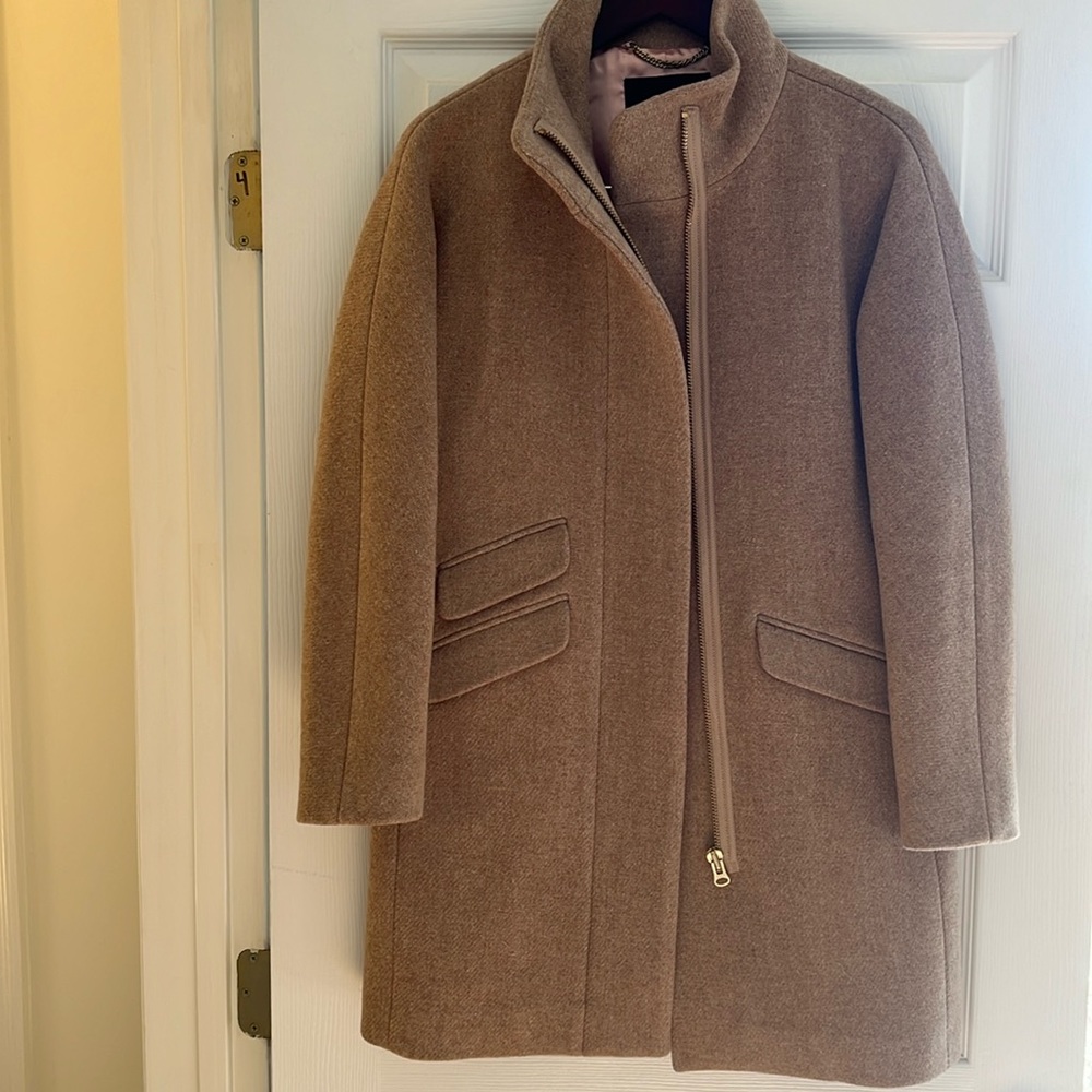 J. Crew Cocoon Coat Italian Stadium Cloth Wool camel women’s size 2